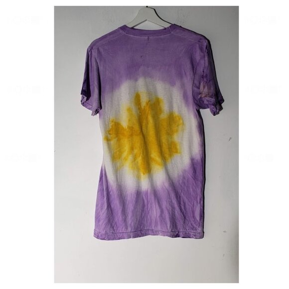 Vintage RARE Purple Yellow Tie Dye Lakers 87' 88' Back to Back Championship Tee - Picture 3 of 4